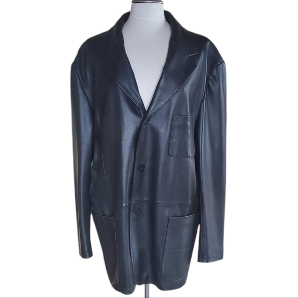 Daniel Cremieux Lambskin Leather Black Mens Jacket - Picture 2 of 16